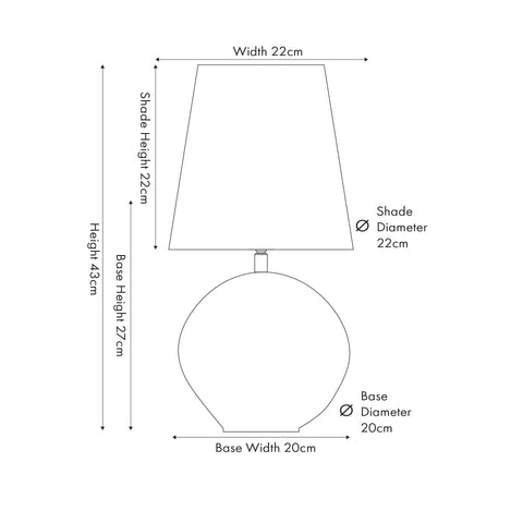 Hazel Clear Glass and Terracotta Shade Table Lamp
